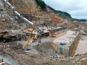 Civil works in Nam Theun 1 Hydropower plant, Laos