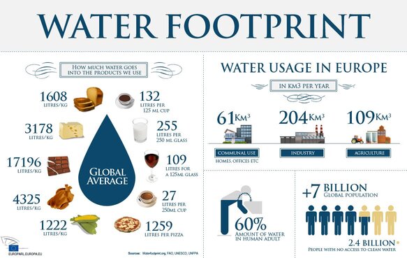 The Water Footprint (or virtual water) is illustrated above for many basic commodities where one country can have a significant impact on the water security of another country: IAHR has much to contribute in providing the expertise to ensure that, for example, the virtual water used in coffee production is returned to the ecosystem of high quality.