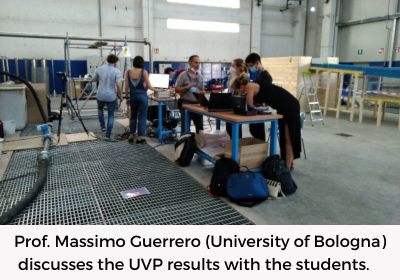 Prof. Massimo Guerrero (University of Bologna) discusses the UVP results with the students.