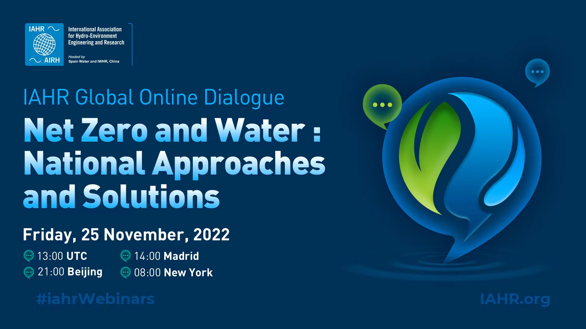 IAHR Global Online Dialogue. Net Zero and Water: National Approaches and Solutions