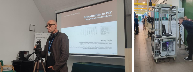 Prof. Rui Ferreira presenting the PIV technique and setting up the PIV system in the wave channel.png